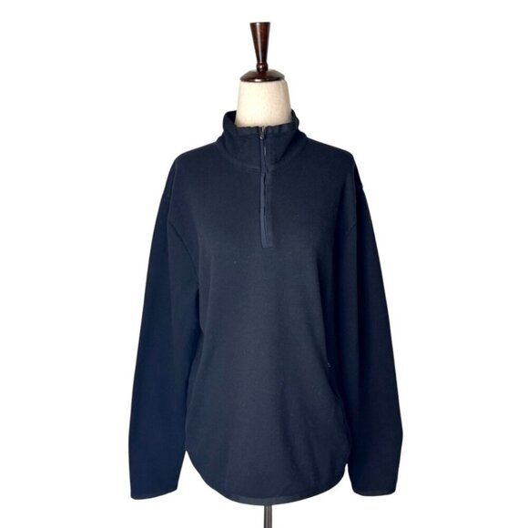 Standard James Perse Sweatshirt Men Small Black Knit Quarter Zip Pullover - Picture 1 of 10